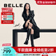 百麗（Belle）周雨彤同款月光騎士靴女冬季商場(chǎng)款顯瘦長(cháng)靴3EL73DG4 【周雨彤同款】耀夜黑(亮面) 37 (235mm)