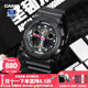卡西歐（CASIO）【送禮物】男手表GSHOCK青花瓷太陽(yáng)能藍牙潮流學(xué)生運動(dòng)電子表 GA-100MF-1APR暗黑霓虹