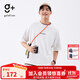 金利來(lái)（Goldlion）g+潮牌寬松字母圓領(lǐng)短袖T恤男女同款簡(jiǎn)約休閑基礎款半袖T 00-白色 L 175/92A 推薦135-150斤