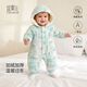 宜爽兒嬰兒連體衣冬季加厚加絨寶寶冬裝衣服新生外出套裝男抱衣棉服