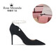 玫瑰米蘭達RoseMiranda高跟鞋黑色真皮手工涼鞋女春夏新款 黑色 【羊猄皮】【8cm跟高】 38
