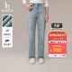 哈吉斯（HAZZYS）女裝 秋季女士【PHIZ系列】時(shí)尚復古直筒牛仔褲女 淺藍色LL 36 (155/68A 36)