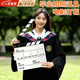 京川旭場(chǎng)記板電影打板導演開(kāi)拍板電影打卡板劇組開(kāi)拍機片場(chǎng)畢業(yè)直播影樓復古拍攝道具可寫(xiě)字簡(jiǎn)約裝飾擺件 黑白款20*20cm【白板】