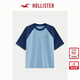 HOLLISTER經(jīng)典小海鷗圖案25夏情侶重磅棉質(zhì)T恤男女裝324-5461 海軍藍撞色 M (180/100A)