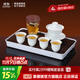 景德鎮（jdz）陶瓷國風(fēng)白瓷功夫茶具套裝蓋碗品茗茶杯整套帶茶盤(pán)高檔送長(cháng)輩禮物 又見(jiàn)青山茶具套組（帶茶盤(pán)） 8件
