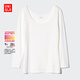 優(yōu)衣庫女裝HEATTECH U領(lǐng)T恤/8分袖保暖衣內衣469740 472364 469740/00白色 S