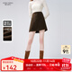 秋水伊人新中式簡(jiǎn)約毛呢半身裙冬季新款女裝國風(fēng)百搭短裙 咖啡 L