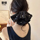 黎傾四層蕾絲花邊珍珠頭繩【黑色大號】甜美大腸發(fā)圈鏤空發(fā)飾新年禮物