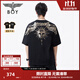 BOY LONDON【暗黑羅盤(pán)】春夏男女同款燙金潮牌短袖翅膀T恤N01906 黑印金 L