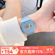 卡西歐手表 數顯小方塊 潮流電子表 時(shí)尚運動(dòng)防水學(xué)生表考試表 F-91WS-2 果凍藍