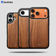 Sanlinba胡桃木磁吸手機殼適用于蘋(píng)果iPhone17ProMax/16Pro/15Pro/14/13系列木質(zhì)保護殼天然實(shí)木原創(chuàng  )高級感 胡桃木(不磁吸)(紋理隨機) iPhone 16 Pro