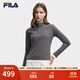 FILA 斐樂(lè )官方女子針織長(cháng)袖衫2025冬季新款時(shí)尚休閑半拉鏈修身長(cháng)T 芝麻花灰-MG L 170/88A/L