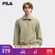 斐樂(lè )FILA半開(kāi)襟男女同款衛衣25秋季新款情侶華夫格寬松休閑翻領(lǐng)女上衣 淺鼠尾草綠-LG L 175/96A/L