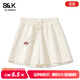 班尼路S&K系列褲子夏季短褲女裝新款潮流寬松休閑三分褲小個(gè)子女生潮流 杏-純色 【抗皺耐磨】 M