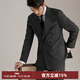 CULTUM高支精紡羊毛意式戧駁領(lǐng)修身西服套裝男商務(wù)職業(yè)通勤灰色西裝正裝 深灰色兩件套 褲子尺碼自行備注 180B /52B