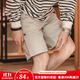 馬登美式復古純棉夏季休閑直筒短褲大口袋五分褲松緊腰男潮直筒 灰色 L