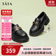 他她TATA英倫厚底jk樂(lè )福鞋女鞋黑色學(xué)院淺口單鞋 黑色 36