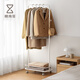 懶角落衣帽架落地衣架臥室晾衣架多功能置物架帶輪掛鉤晾衣桿收納筐80m