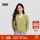 森馬（Semir）毛衣女冬季短款含羊毛破洞V領(lǐng)毛衫辣妹個(gè)性ins小個(gè)子101724107032