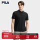 FILA 斐樂官方男裝針織短袖POLO衫2025夏季新款休閑涼感防曬短裝上衣 正黑色-BK L 175/96A/L