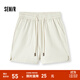 森馬（Semir）森馬休閑褲女松緊腰寬松直筒褲潮流夏開(kāi)叉質(zhì)感短褲基礎百搭運動(dòng)風(fēng) 白色調00411 M /160/66A