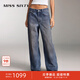 MISS SIXTY【免費改褲】進(jìn)口牛仔面料牛仔褲復古顯瘦百搭女設計感做舊廢土風(fēng) 中藍 S (25-26碼)