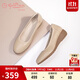金利來(lái)（Goldlion）女鞋坡跟皮鞋時(shí)尚圓頭牛皮淺口一腳蹬單鞋女 G662320016杏色37