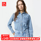 優(yōu)衣庫【狂歡價(jià)】女裝牛仔工裝襯衫/長(cháng)袖水洗產(chǎn)品外套休閑480004 62 粉藍色 M