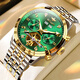 歐品客勞力瑞士原裝進(jìn)口男士手表機械表商務(wù)多功能金表十大品牌名表男表 R3248間金綠面-官方標配進(jìn)口機芯 42mm 表盤(pán)直徑