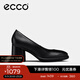 愛(ài)步（ECCO）高跟單鞋女 包頭粗跟鞋一腳蹬單鞋女 雕塑222603 黑色22260301001 38