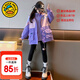 G.duck童裝女童沖鋒衣三合一中大童秋冬款可拆卸沖鋒衣加絨加厚秋裝外套 紫色外套加內膽 170 (建議身高160cm 14-15歲)cm
