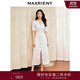 MAXRIENY[第2件半價(jià)]浪漫復古氛圍感蕾絲釘珠連衣裙V領(lǐng)開(kāi)叉長(cháng)裙 粉花 M 02/36