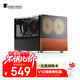 喬思伯（JONSBO）V12 黑色 MATX桌面機箱（海景房/Type-c Gen2 10Gbps+/北美胡桃木/MATX版型/23L體積/ATX電源）