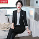 伊婭莎小西裝外套女通勤職業(yè)套裝英倫風(fēng)修身氣質(zhì)商務(wù)正裝白領(lǐng)面試工作服 黑色西裝+褲子 XL 建議110-120斤