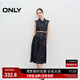 ONLY夏季通勤氣質(zhì)無袖翻領(lǐng)中長款牛仔連衣裙女|124242015 J37 1000洗水藍(lán)牛仔 S 160/80A