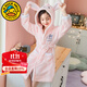 G.DUCKKIDS童裝兒童睡袍女童法蘭絨秋冬季保暖睡衣中大童長(cháng)款女孩珊瑚絨浴袍 粉色 150 L碼/M碼建議身高135-150cm