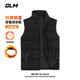 GLM棉馬甲男冬季棉服男寬松百搭加厚保暖坎肩運動(dòng)背心男黑色L