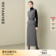 顏域毛呢馬甲背心長(cháng)款半裙兩件套女2025新款冬季穿搭簡(jiǎn)約氣質(zhì)套裝 灰色 XL