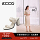 愛(ài)步（ECCO）涼鞋女 夏季方頭一字帶優(yōu)雅媽媽女士單鞋高跟涼鞋 雕塑233303 石灰色23330301378 37