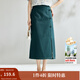 茵曼（INMAN）新中式復古盤(pán)扣牛仔裙女2025夏季新款時(shí)尚百搭顯瘦A字開(kāi)叉裙 牛仔藍 L