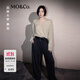 MO&Co.【秦嵐同款神褲】休閑褲2025秋新品棉燙鉆洗水高腰MBE3PATT10 深灰色 M