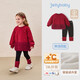 JELLYBABY【公主風(fēng)網(wǎng)紗衛衣衛褲套裝】冬款兒童發(fā)熱衛衣打底褲女童