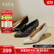 他她（TATA）尖頭高跟鞋女細跟婚鞋新娘鞋伴娘鞋2025春季單鞋7QT08AQ5 黑色（寬版） 39