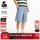 杰克·瓊斯（JACK&JONES）25年男裝休閑牛仔短褲男士寬松五分褲夏季潮流牛仔休閑大短褲 C40淺牛仔藍 M (175)