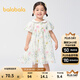 巴拉巴拉童裝兒童連衣裙寶寶女童A字裙甜美可愛(ài)雪紡裙夏裙子翻領(lǐng) 白色調00311 110