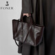 金狐貍（FOXER）植鞣頭層皮女士包包女包大容量托特包單肩手提斜挎包輕奢生日禮物