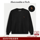 Abercrombie & Fitch【抓絨圓領(lǐng)】經(jīng)典小麋鹿圖案男裝25秋冬新款衛衣外套122-5535 黑色 S (175/92A)