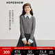 紅袖復古高級感毛衣冬季2024新款女裝學(xué)院風(fēng)絞花拼接襯衫領(lǐng)針織衫上衣 煙灰056 L