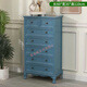 愛(ài)迪威五斗柜實(shí)木特價(jià)清倉臥室抽屜儲物柜客廳收納柜子家用五斗櫥斗柜 60cm長(cháng)6層灰藍色-60*35*110 整裝