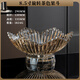 Luxury Flowers輕奢水晶玻璃可旋轉水果盤(pán)客廳家用高端果盤(pán)藝術(shù)感茶幾零食盤(pán)果斗 【360°旋轉】茶色果斗 無(wú)規格